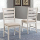 Dining Room Chair Set Of 2 Whitewash Finish Upholstered