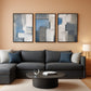 Blue Grey Framed Contemporary Wall Art Living Room Area