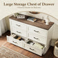Farmhouse Six Drawer Dresser Walnut Engineered Wood