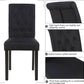 Two Upholstered Fabric Dining Chairs Button Tufting Black