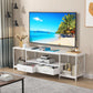TV Stand For 55 To 65 Inch TV With Fabric Drawers Sturdy