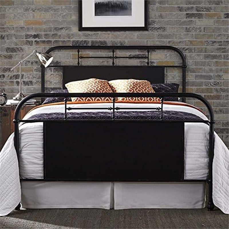 Industrial Grade Metal Bed 80 Inches Distressed Vintage