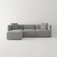L Shaped Sectional Sofa Convertible In Linen Grey Modern