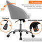 Light Gray Velvet Desk Chair With Adjustable Tilt Arm