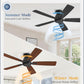 46 Inch Black Low Profile Ceiling Mount Ceiling Fan Remote