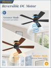 46 Inch Black Low Profile Ceiling Mount Ceiling Fan Remote