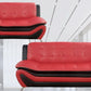Faux Leather Living Room Sofa Set Red Black Loveseat