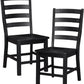 Black Dining Chairs Set Of 2 With Solid Wood Legs And Footrest