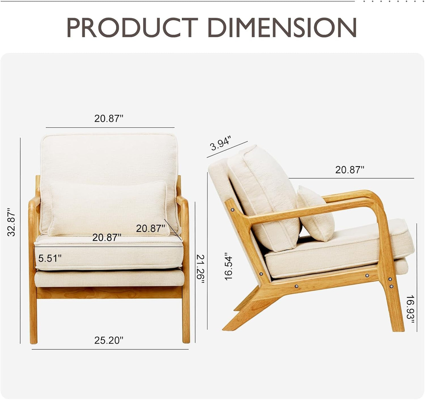 Beige Upholstered Contemporary Modern Accent Chair