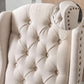 Cream Upholstered Dining Chairs With Diamond Tufted