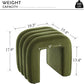 Luxurious Olive Green Velvet Small Ottoman Footstool