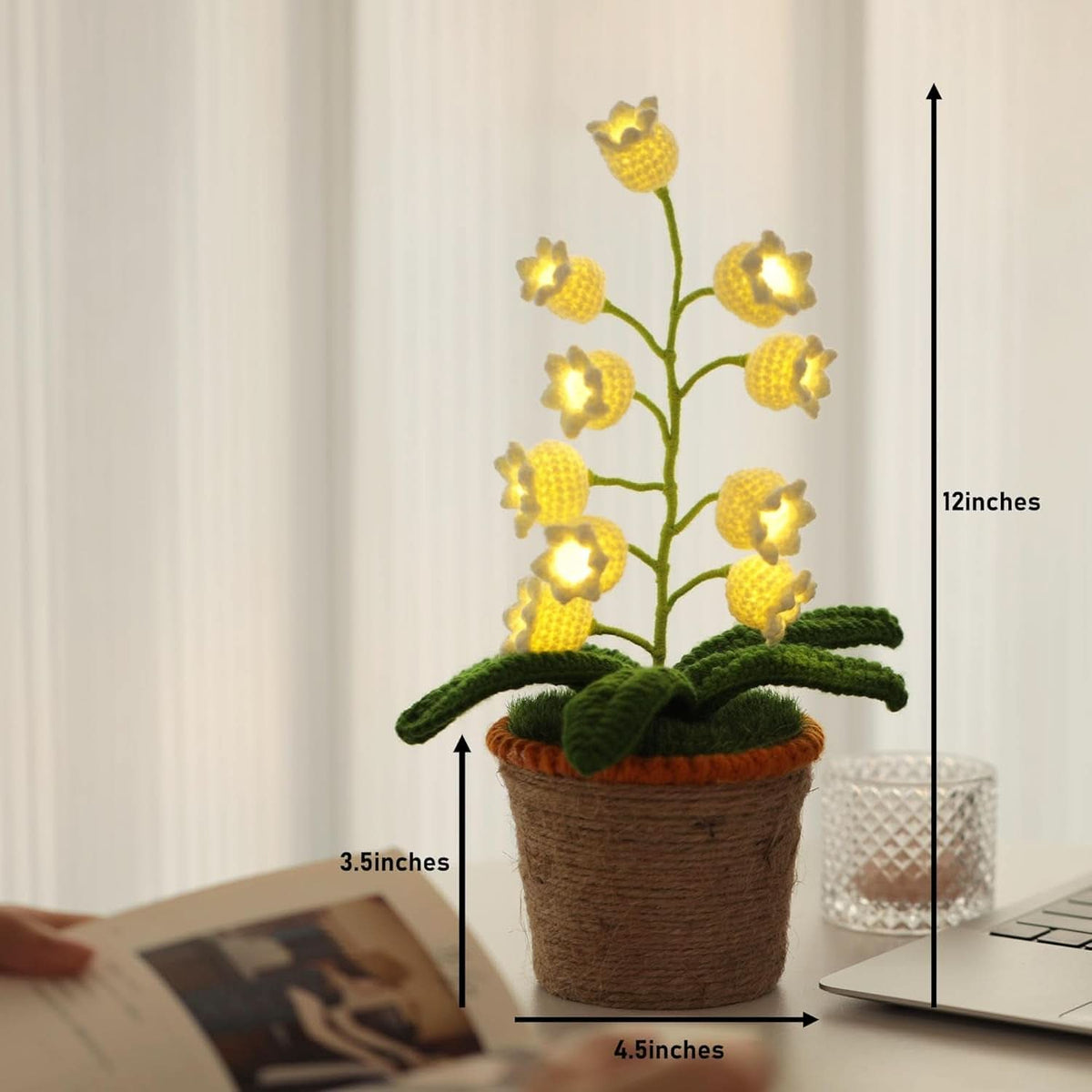 Cordless White Lily Of Valley Night light Desk Table Lamp-1