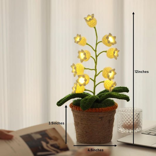Cordless White Lily Of Valley Night light Desk Table Lamp-1
