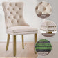 Beige Velvet Dining Chairs Set Of Four Wingback Button Tufted Dining Room Chairs