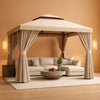 12x10ft Outdoor Gazebo Stainless Steel Frame Durable