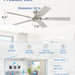 52-Inch Brushed Nickel Flush Mount Ceiling Fan