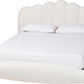 Floating King Bed Cream Boucle Engineered Wood Classic