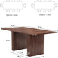 78 Inches Rectangular Walnut Farmhouse Dining Table