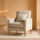 Beige Upholstered Contemporary Accent Chair With Legs