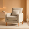 Beige Upholstered Contemporary Accent Chair With Legs