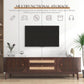75 Inch Fluted TV Mid Century Entertainment Center Tambour
