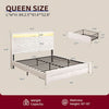 Queen Platform Bed Frame With Storage Drawers USB Charging LED