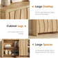 Natural Fluted Buffet Cabinet With Adjustable Shelves