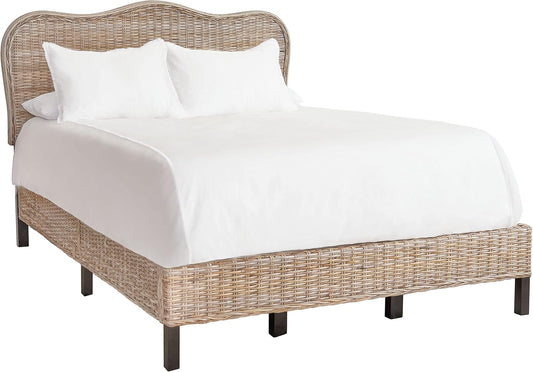 CoastalInspired Full Size Rattan Bed Headboard Grey