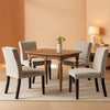 Corduroy Upholstered Dining Chairs With Wood Legs Set Of 6