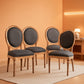 French Country Dining Chairs Set of 4 Oak Wood Round Back