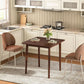 Brown Bamboo Square Dining Table 27.6 Inch For Small Spaces Easy Assembly