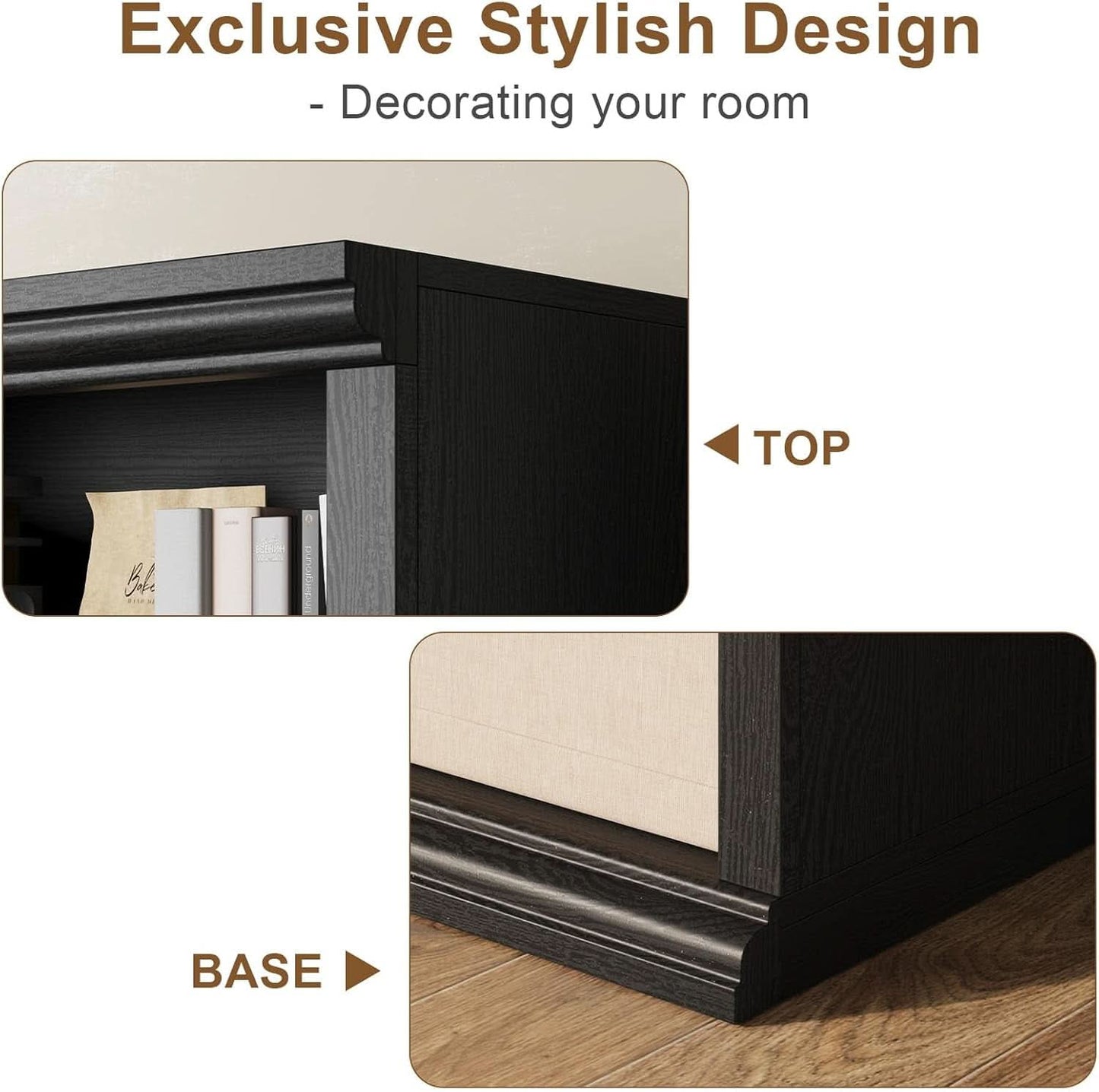 28 Inch Wide Tall Bookcase With Six Tiers For Home Office Storage For Living Room Organization-2