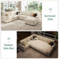 Beige U Shaped Sleeper Sofa Bed with Storage