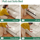 Beige U Shaped Sleeper Sofa Bed with Storage