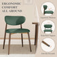 Green Upholstered Dining Chairs With Curved Backrest