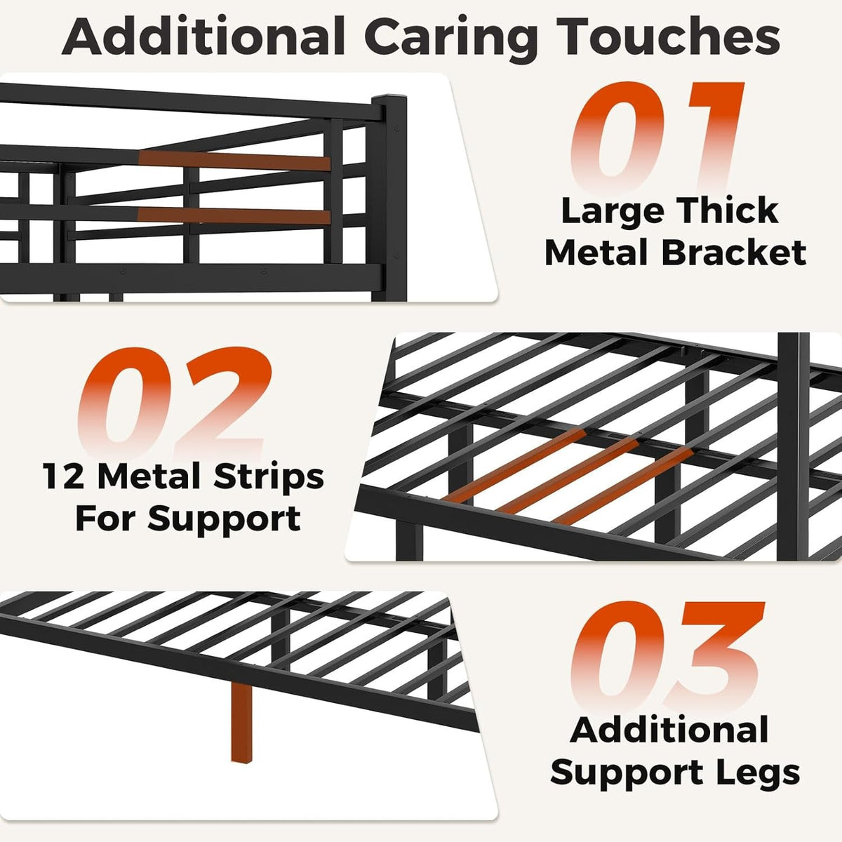 Twin XL Bunk Bed Frame Space Saving Sturdy Construction