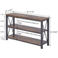 Rustic 47 Inch 3 Tier Sofa Console Table With Open Shelves