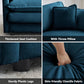 Blue Chenille Upholstered 2 Piece Loveseat And Armchair Set