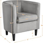 Gray Velvet Barrel Accent Chairs Set of 2 18.5x19.7in Seats
