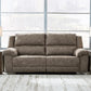 Gray Premium Faux Leatherette Comfort Reclining Sofa