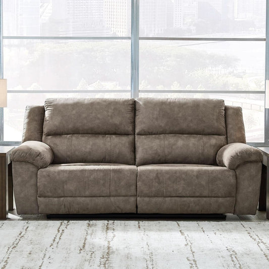 Gray Premium Faux Leatherette Comfort Reclining Sofa
