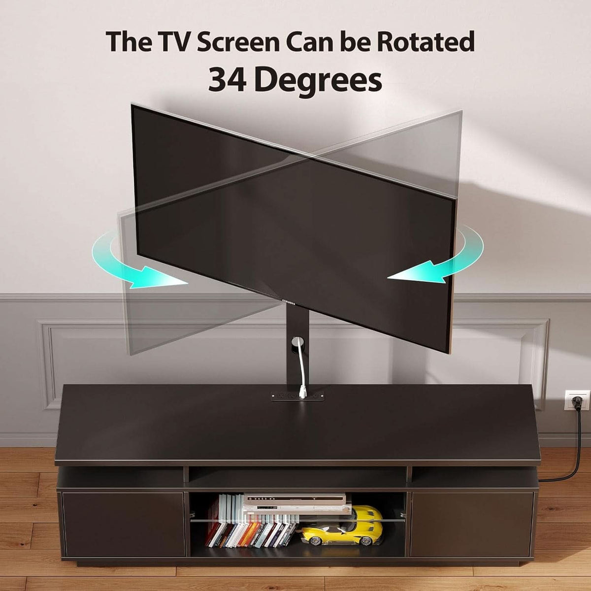 Black Sixty Inch TV Stand With Entertainment Center
