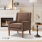 Oversized Mid Century Fabric Charcoal Accent Chair