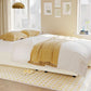 Sleeper Sofa Bed With Storage Chaise In White Boucle