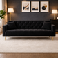 71" Black Velvet Futon Sofa Bed with 35" Storage Coffee Table 2-Piece Living Room Set-3