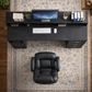 65 Inch Black Computer Desk with Storage Shelves, 3 Drawer File Cabinet and Office Chair Set
