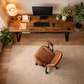 47 Inch Brown Computer Desk with Storage Shelf and Ergonomic Office Chair Set