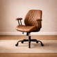 47 Inch Brown Computer Desk with Storage Shelf and Ergonomic Office Chair Set