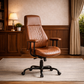 47 Inch Rustic Brown Desk Ergonomic Chair Storage Solution