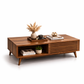 Mid Century Futon Sofa Bed with Walnut Coffee Table Living Room Set